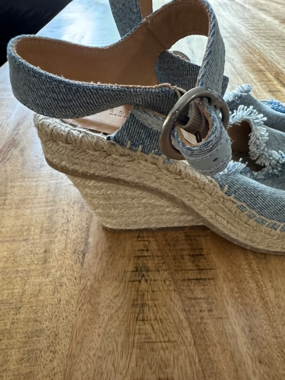 Rag and Bone Santiago Distressed Denim Espadrille Wedge Sandals espadrilles NEW